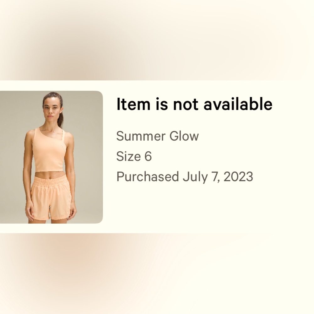 Tank, lululemon, size 6.